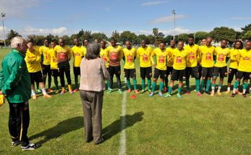 Cape Town mayor Patricia de Lille wishes Bafana luck. 