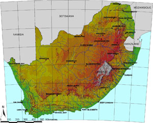 The topography of South Africa