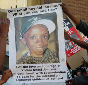 Poster of Nkosi at his funeral