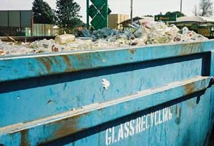 A pikitup skip full of bottles ready for recycling