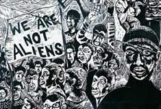 Detail from Xenophobia by the Artist Proof Studio