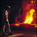Pouring gold at Durban Deep mine in Gauteng