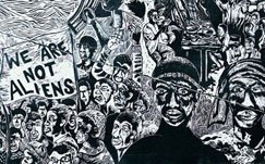 Detail from 'Xenophobia' - Artist Proof Studio 