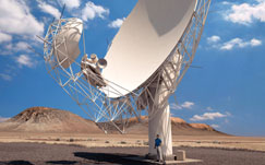 Artist's impression of one of the 64-dish MeerKAT telescope's antennae 