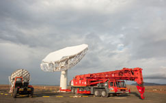 The first antenna of South Africa's 64-dish MeerKAT radio telescope 