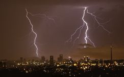 Lightning over Johannesburg. Photo: Derek Keats lightning, johannesburg, wits, university of the 
witwatersrand, national 
geographic, storm, highveld, cityscape, joburg