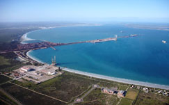 The port of Saldanha on South Africa's south-western coast 