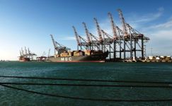 Cape Town is a busy container depot. investment, investing, port, harbour, western cape, cape 
town, containers, trade