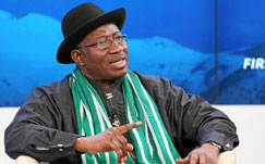 Nigerian President Goodluck Jonathan at Davos 2014 Nigerian President Goodluck Jonathan at Davos 2014