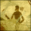 San rock art paintings at Shelter Cave, Kamberg, KwaZulu-Natal