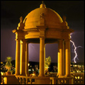 A view of a thunderstorm over Tshwane from the Union Buildings