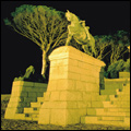 The Rhodes memorial at night