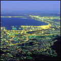 Cape Town, Western Cape: panoramic view of the city and  Table Bay at night