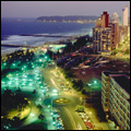 Durban, KwaZulu-Natal: beachfront at night