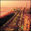 Durban, KwaZulu-Natal: beachfront at dusk