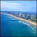Durban, KwaZulu-Natal: aerial view of beachfront