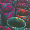 Baskets for sale at a market in Sodwana Bay, KwaZulu-Natal