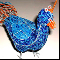 Exotic bird made from wire and beads