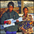 Youngsters with home-made guitars in Hanover, Northern Cape