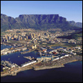 Table Mountain and the Cape Town harbour, Western Cape