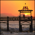 Fishing at sunset, Cape Town, Western Cape