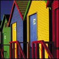Changing huts, St James Beach, False Bay, Western Cape