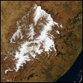 Heavy snow over eastern South Africa and Lesotho in July 2004