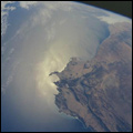 Sunglint on the ocean off the southern coast of the Western Cape