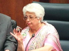Former Speaker of Parliament Frene Ginwala 