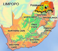 Map of Limpopo province Map of Limpopo province