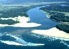 The mouth of the St Lucia estuary 
