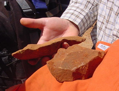 Close-up of the one-million-year-old stone age tools 