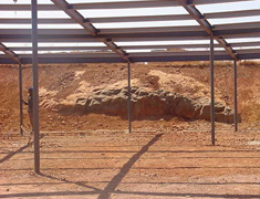 The bank of rock where the tools were found 