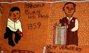 Keiskamma Tapestry: images of the Nelson Mandela and HF Verwoerd