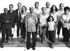 Former South African President Nelson Mandela takes centre stage in the We All Have Aids campaign photograph 