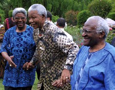 Mandela Mandela with Archbishop of Cape Town Njongonkulu Ndungane and his predecessor, Desmond Tutu 