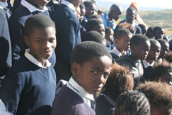 Pupils from Inkwenkwezi primary school in Mvezo 