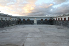Film set of the Robben Island prison courtyard 