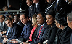 Heads of state at the official memorial service for Nelson Mandela 