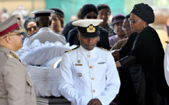 Nelson Mandela's wife Graca Machel views her late husband's body 
