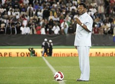 Legendary Brazilian Pel at Newlands Stadium, Cape Town 