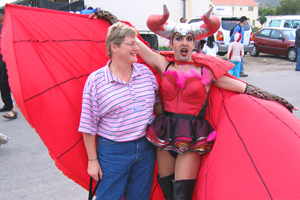 On parade at the Pink Loerie Mardi Gras