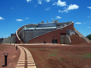 Back view of the Tumulus building