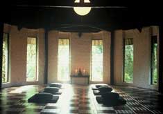 Meditation hall at the Buddhist Retreat Centre 