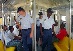 South African Police Service members at work 