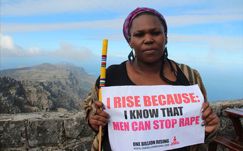 Andrea Dondolo stands up for women.  abuse, sixteen days of activism, rape, no violence