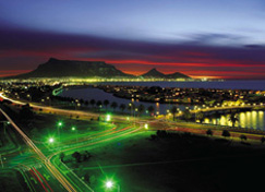 Cape Town and Table Mountain at night cape, town, table, mountain, south, africa