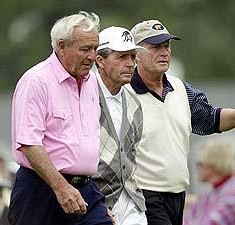 The Big Three Palmer, Arnold, Gary, Player, Jack, Nicklaus, golf, Fancourt, Presidents, Cup, Tiger, Woods, Ernie, Els